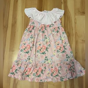 Magnetic Me Pink Floral Ruffle-Trim Bamboo Night Dress with Magnetic Closure